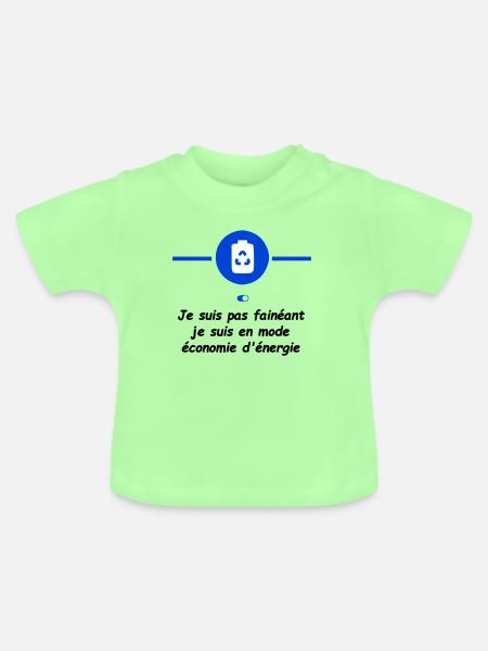 Energiesparmodus - Baby Bio-T-Shirt mit Rundhals - Mintgrün