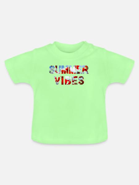 Summer Vibes Poppy - Baby Bio-T-Shirt mit Rundhals - Mintgrün