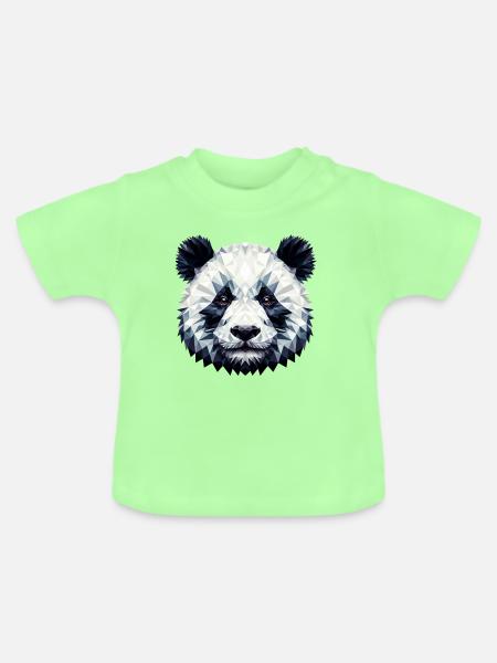 Polygonaler Panda - Baby Bio-T-Shirt mit Rundhals - Mintgrün