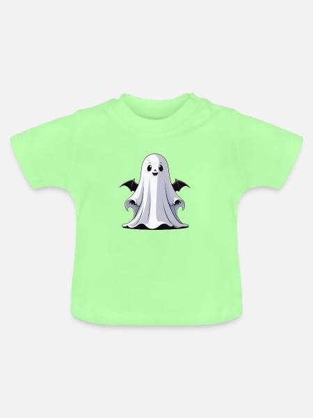 Halloween Gespenst - Baby Bio-T-Shirt mit Rundhals - Mintgrün