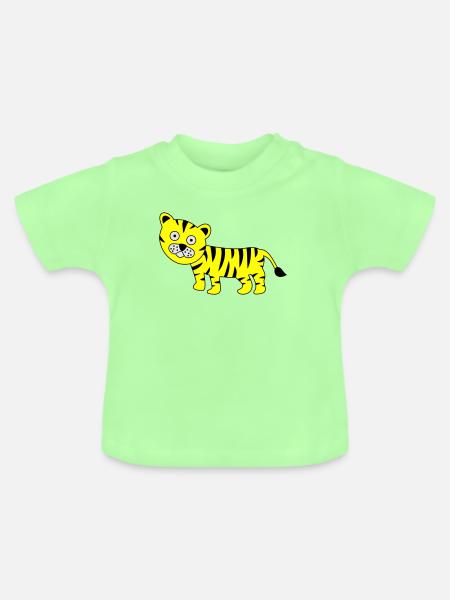 Tiger Lustig - Baby Bio-T-Shirt mit Rundhals - Mintgrün