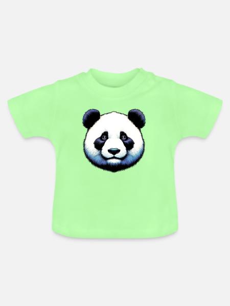 Panda - Baby Bio-T-Shirt mit Rundhals - Mintgrün