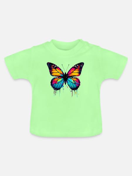 Schmetterling - Baby Bio-T-Shirt mit Rundhals - Mintgrün