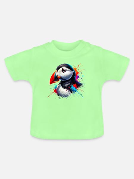 Papageitaucher - Baby Bio-T-Shirt mit Rundhals - Mintgrün