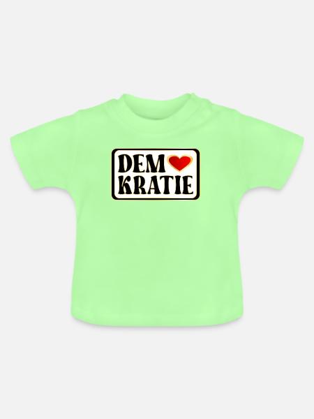 DEMOKRATIE HERZ WÄHLEN - Baby Bio-T-Shirt mit Rundhals - Mintgrün