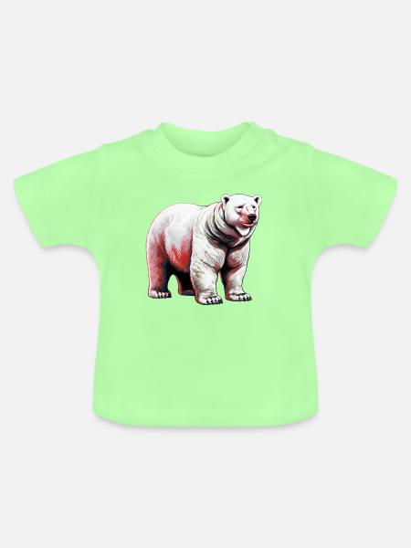 Weißer Eisbär - Baby Bio-T-Shirt mit Rundhals - Mintgrün