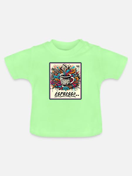 Espresso Graffiti - Baby Bio-T-Shirt mit Rundhals - Mintgrün