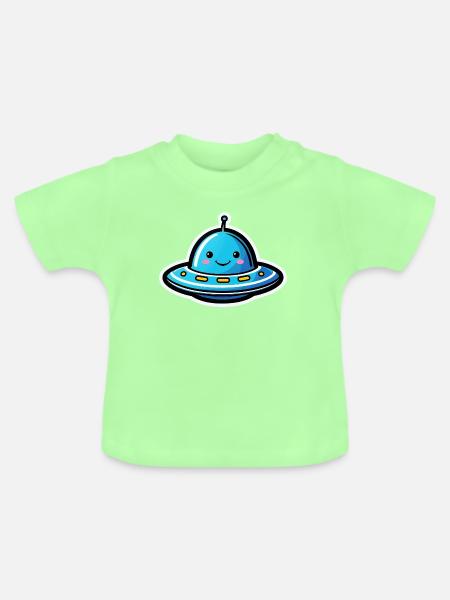 UFO - Baby Bio-T-Shirt mit Rundhals - Mintgrün