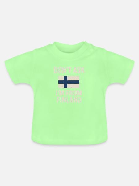 Finnische Flagge. Frag nicht - Baby Bio-T-Shirt mit Rundhals - Mintgrün