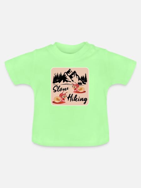 LANGSAM WANDERNDES PAAR SCHNECKE - Baby Bio-T-Shirt mit Rundhals - Mintgrün
