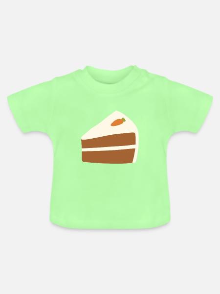 Minimalistische Karottenkuchen-Illustration - Baby Bio-T-Shirt mit Rundhals - Mintgrün