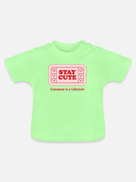 Verspieltes Herz-Ticket-Design - Baby Bio-T-Shirt mit Rundhals - Mintgrün