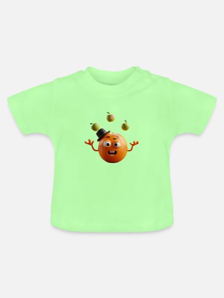 Verspieltes Orange - Baby Bio-T-Shirt mit Rundhals - Mintgrün