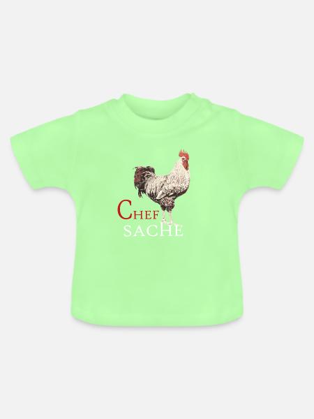 Küchenchef-Hahn Design - Baby Bio-T-Shirt mit Rundhals - Mintgrün
