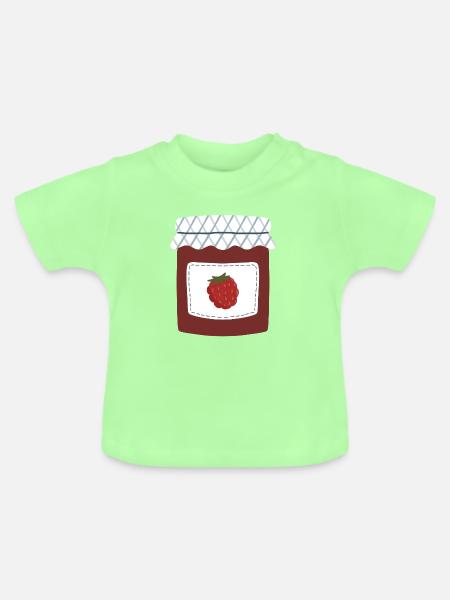 Beerenmarmeladenglas Illustration - Baby Bio-T-Shirt mit Rundhals - Mintgrün