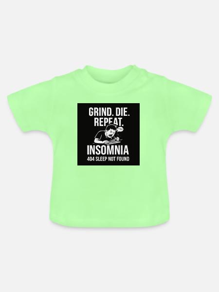 Motivierendes Schlafversagens-Design - Baby Bio-T-Shirt mit Rundhals - Mintgrün