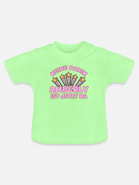 Amberly als Frauenname - Baby Bio-T-Shirt mit Rundhals - Mintgrün