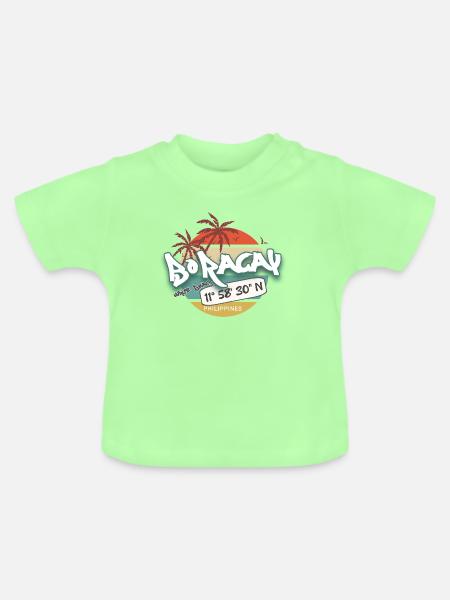 Breitengrade  - Baby Bio-T-Shirt mit Rundhals - Mintgrün