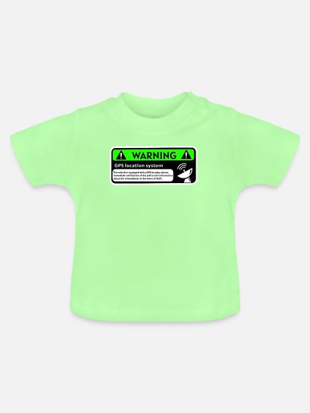 GPS-Tracker - Baby Bio-T-Shirt mit Rundhals - Mintgrün