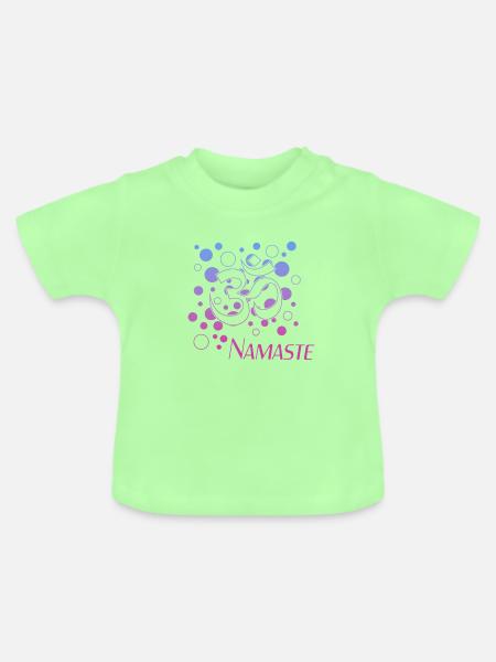 Om Namaste Gradient Kreisdesign - Baby Bio-T-Shirt mit Rundhals - Mintgrün