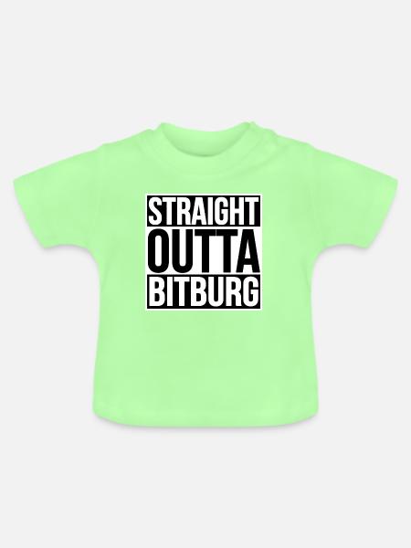 Straight Outta Bitburg - Baby Bio-T-Shirt mit Rundhals - Mintgrün