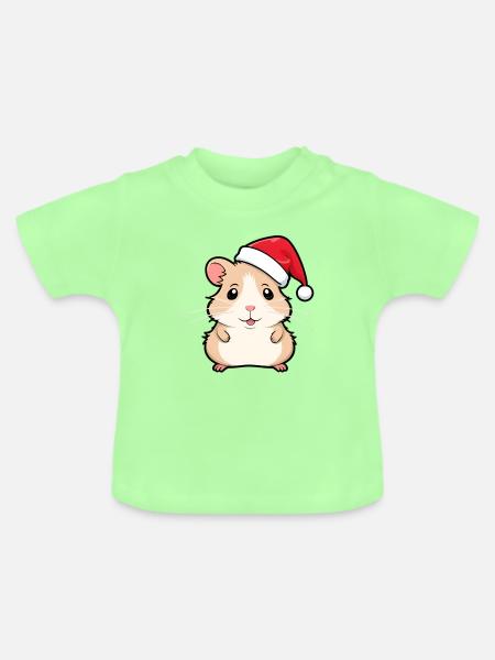 Hase? Nein Hamster Weihnacht - Baby Bio-T-Shirt mit Rundhals - Mintgrün