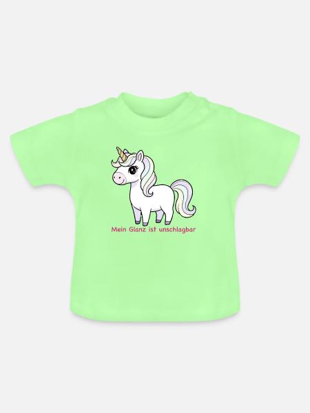 Pastell Einhorn Glanz - Baby Bio-T-Shirt mit Rundhals - Mintgrün