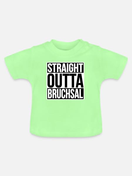 STRAIGHT OUTTA BRUCHSAL - Baby Bio-T-Shirt mit Rundhals - Mintgrün