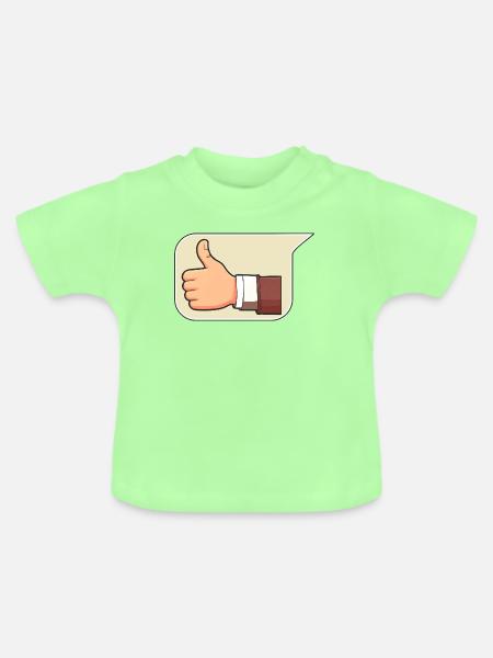 Daumen nach oben - Baby Bio-T-Shirt mit Rundhals - Mintgrün