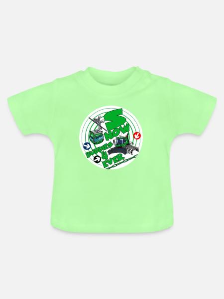 1423-SNOW_BUDDIES_4_EVER_groen-Buchstaben - Baby Bio-T-Shirt mit Rundhals - Mintgrün