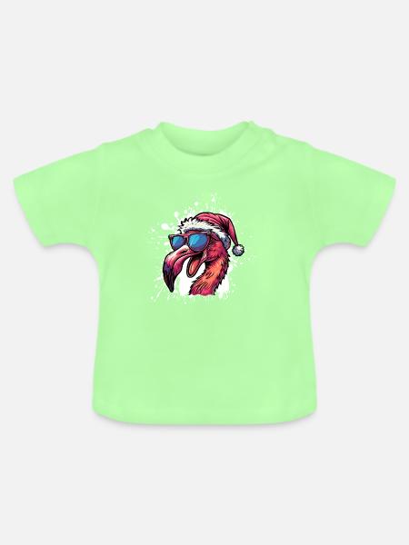 Flamingo Weihnachten Lustig - Baby Bio-T-Shirt mit Rundhals - Mintgrün