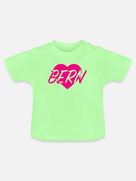 I LOVE BERN Herzmuster - Baby Bio-T-Shirt mit Rundhals - Mintgrün