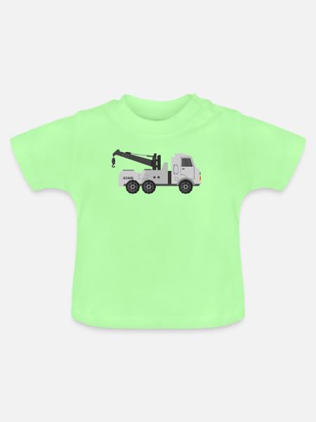 Abschleppwagen - Baby Bio-T-Shirt mit Rundhals - Mintgrün