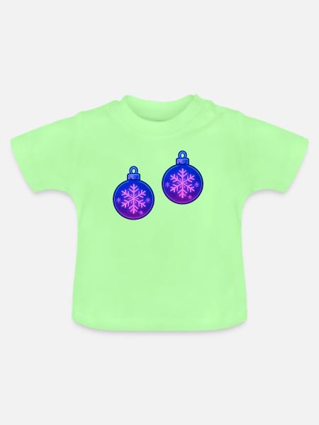 Weihnachtskugel Schneeflocke Ornament - Baby Bio-T-Shirt mit Rundhals - Mintgrün