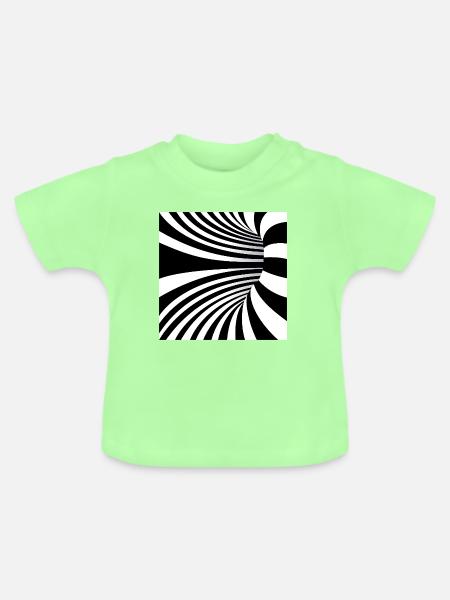 Hypnotische Schwarzweißwellen - Baby Bio-T-Shirt mit Rundhals - Mintgrün