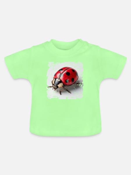 Marienkäfer schwarzRot - Baby Bio-T-Shirt mit Rundhals - Mintgrün