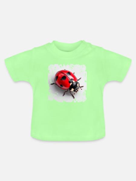 Roter Marienkäfer Muster Siebenpunkt - Baby Bio-T-Shirt mit Rundhals - Mintgrün