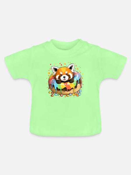 Roter Panda Kuchenzauber - Baby Bio-T-Shirt mit Rundhals - Mintgrün