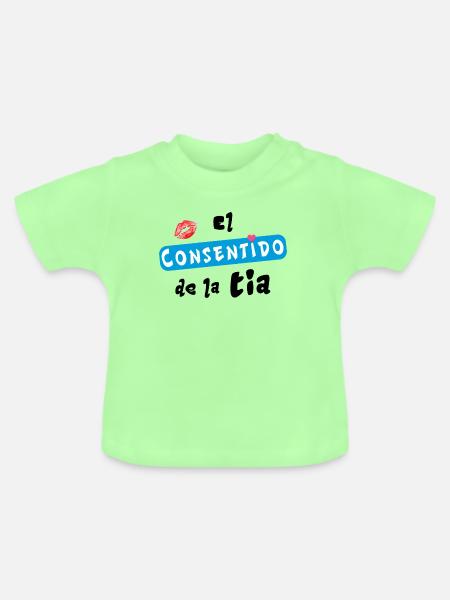 Tante wird verwöhnt - Baby Bio-T-Shirt mit Rundhals - Mintgrün