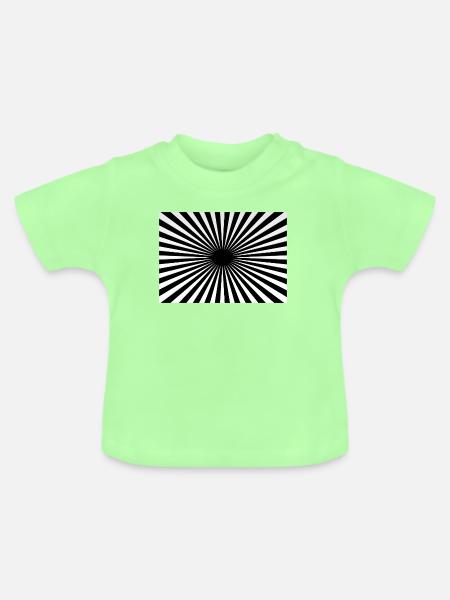 Hypnotisch zentrierte radiale Strahlen - Baby Bio-T-Shirt mit Rundhals - Mintgrün