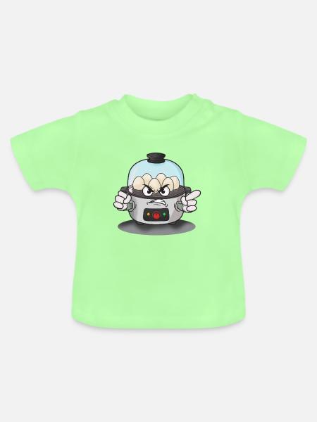Wütende Eier im Dampfkocher - Baby Bio-T-Shirt mit Rundhals - Mintgrün