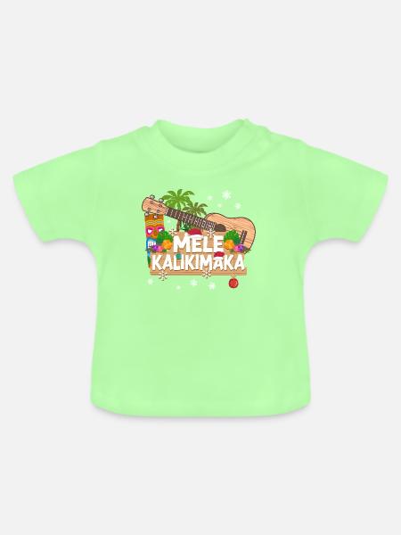 Hawaiian Ukulele Uke Christmas - Baby Bio-T-Shirt mit Rundhals - Mintgrün