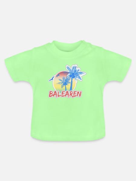 Urlaub Balearen - Baby Bio-T-Shirt mit Rundhals - Mintgrün