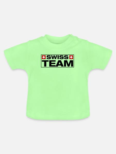 Team Swiss Schweiz - Baby Bio-T-Shirt mit Rundhals - Mintgrün