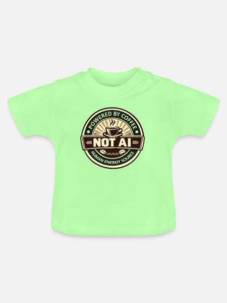 Powered by Coffee - Baby Bio-T-Shirt mit Rundhals - Mintgrün