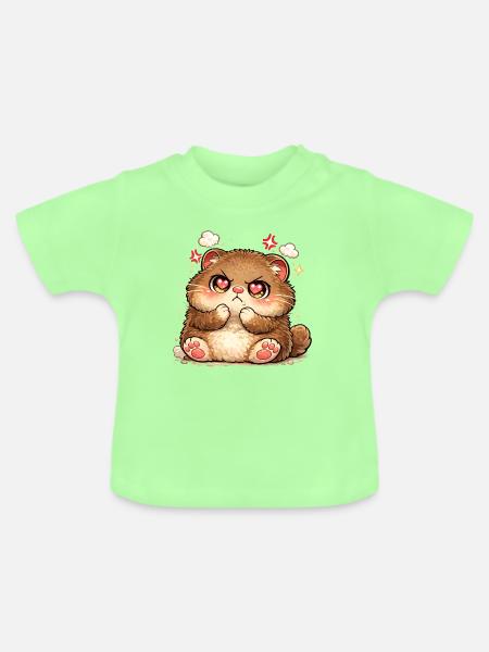 Kätzchen mit Herzaugen - Baby Bio-T-Shirt mit Rundhals - Mintgrün