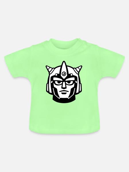 Doomforge Roboter Gesichtshelm - Baby Bio-T-Shirt mit Rundhals - Mintgrün