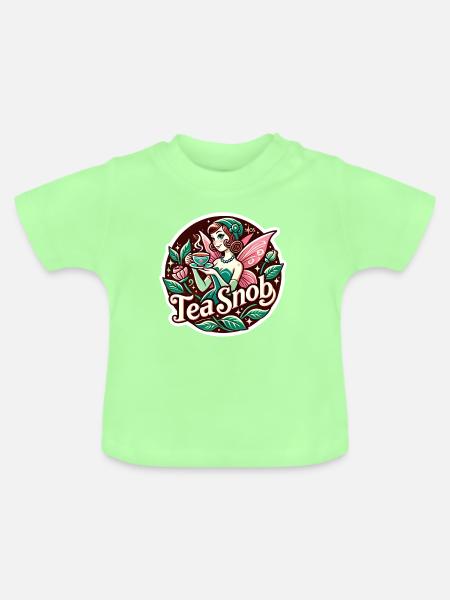 Tee-Snob Feen-Teeparty - Baby Bio-T-Shirt mit Rundhals - Mintgrün