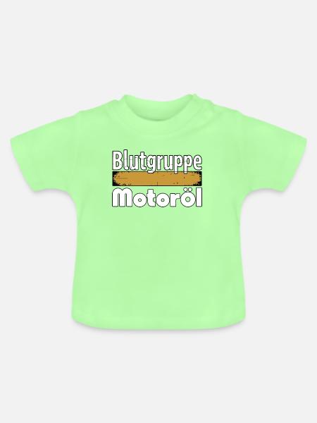 Blutgruppe Motoröl Schrauber Design - Baby Bio-T-Shirt mit Rundhals - Mintgrün