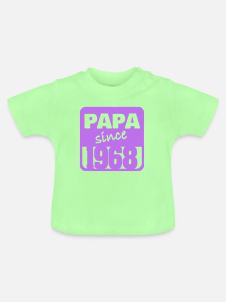 Papa 1968 - Baby Bio-T-Shirt mit Rundhals - Mintgrün